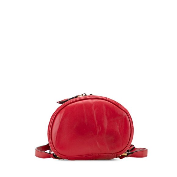 GUCCI Authentic Red Leather GG Marmont Backpack - Picture 3 of 10